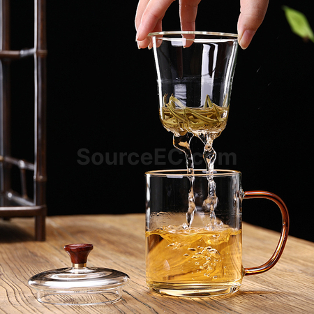 禮品訂造耐熱玻璃泡茶杯紀念品