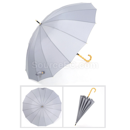 禮品訂造竹節16骨直桿雨傘紀念品