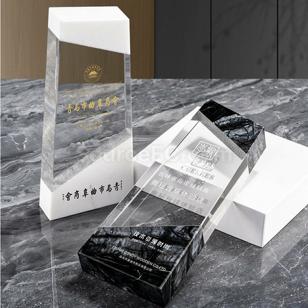 禮品訂造大理石創意水晶獎座紀念品
