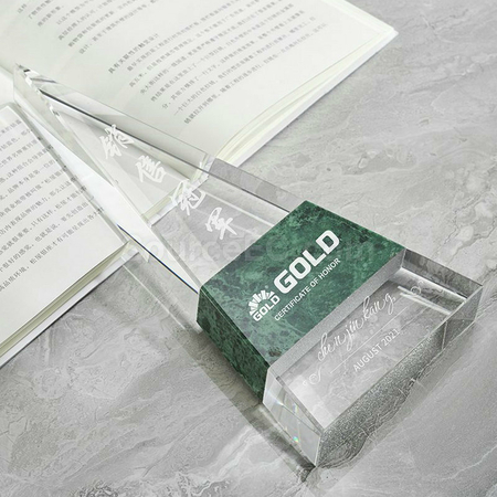 禮品訂造創意大理石水晶獎座紀念品