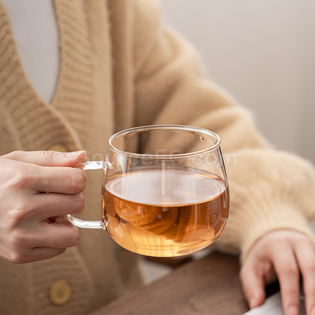 禮品訂造招財貓玻璃泡茶杯紀念品