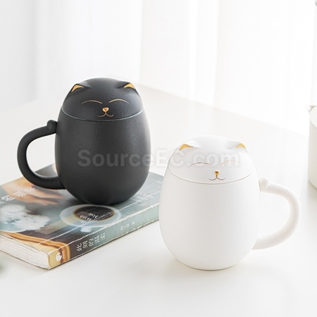禮品訂造招財貓泡茶杯紀念品