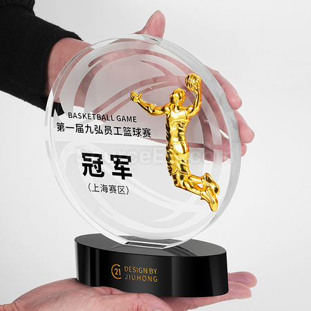 禮品訂造籃球水晶獎座紀念品