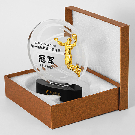 禮品訂造籃球水晶獎座紀念品