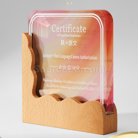 禮品訂造木質水晶獎座紀念品