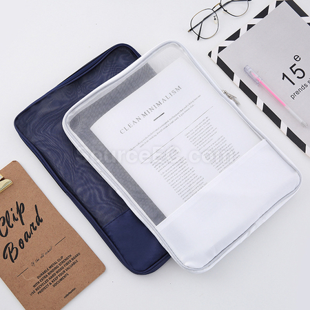 禮品訂造網格拉鏈文件袋紀念品