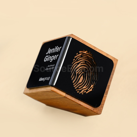 禮品訂造實木亞加力獎座紀念品