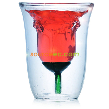 禮品訂造180ML高硼矽玫瑰廣告杯紀念品