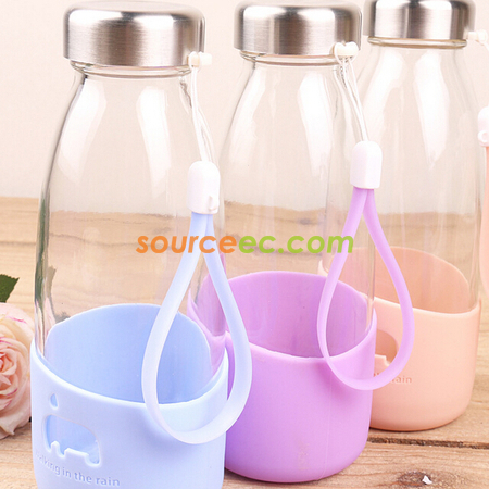 禮品訂造350ML彩色玻璃水樽紀念品