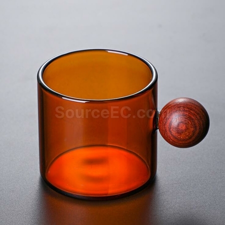 禮品訂造彩色木柄玻璃杯紀念品