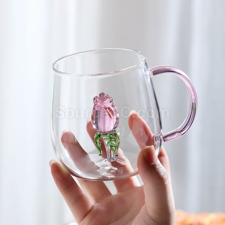 禮品訂造3D立體小動植物玻璃水杯紀念品
