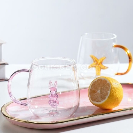 禮品訂造3D立體小動植物玻璃水杯紀念品