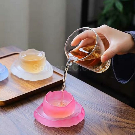 禮品訂造磨砂琉璃初雪茶杯紀念品