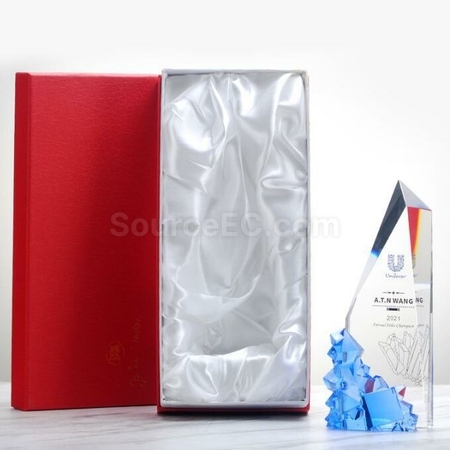 禮品訂造尖峰時刻琉璃水晶獎座紀念品