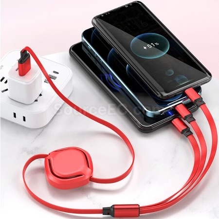 禮品訂造馬卡龍一拖三充電線紀念品