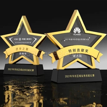 禮品訂造五角星水晶紀念品
