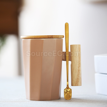 禮品訂造木柄陶瓷杯紀念品