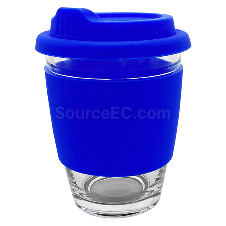 禮品訂造玻璃咖啡杯-矽膠帶紀念品