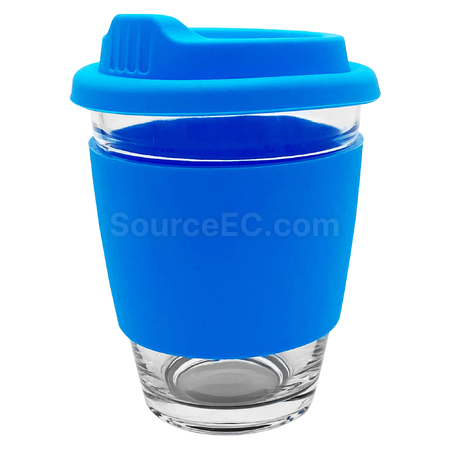 禮品訂造玻璃咖啡杯-矽膠帶紀念品