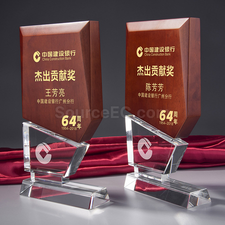 禮品訂造木質水晶座紀念品
