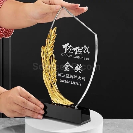 禮品訂造金銀銅水晶獎座紀念品