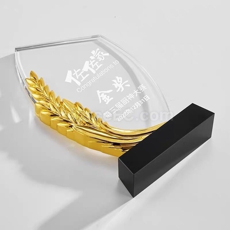 禮品訂造金銀銅水晶獎座紀念品