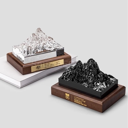 禮品訂造訂製冰山實木水晶獎座紀念品