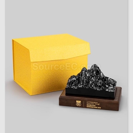 禮品訂造訂製冰山實木水晶獎座紀念品