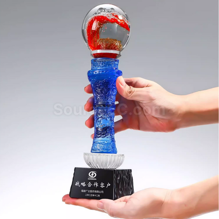 禮品訂造琉璃水晶獎座紀念品