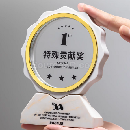 禮品訂造大理石水晶獎座紀念品