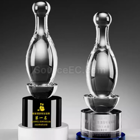 禮品訂造保齡球水晶獎盃紀念品