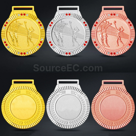 禮品訂造排球金屬獎牌紀念品
