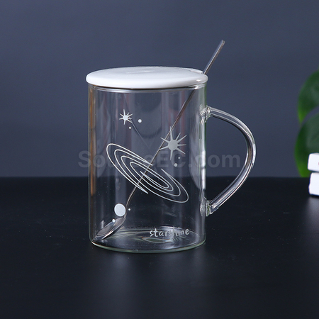 禮品訂造帶蓋星空夜光玻璃杯紀念品