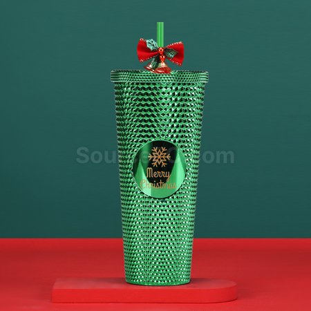 禮品訂造710ML聖誕吸管杯紀念品