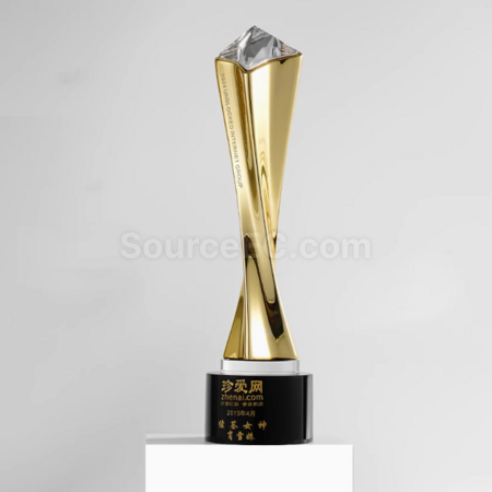 禮品訂造金屬扭曲柱獎盃紀念品