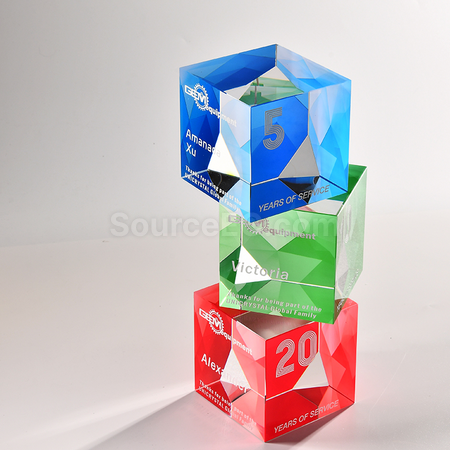 禮品訂造魔方水晶獎座紀念品