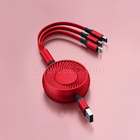 禮品訂造一拖三伸縮充電線紀念品