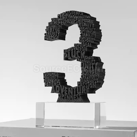 禮品訂造3D數字獎座紀念品