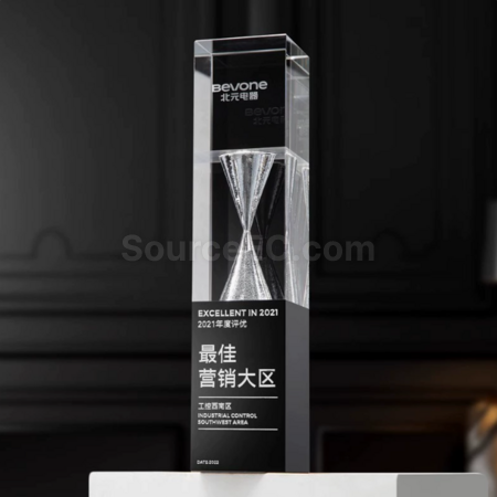 禮品訂造沙漏水晶獎座紀念品