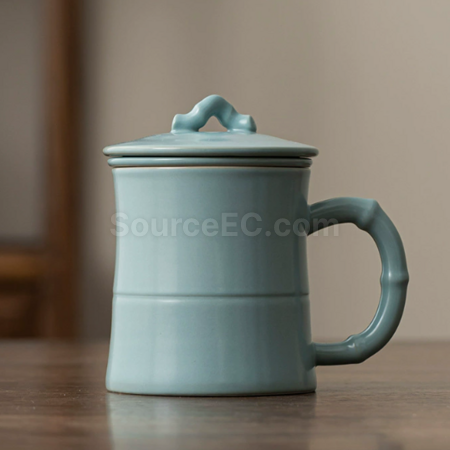 禮品訂造陶瓷可過濾泡茶杯紀念品