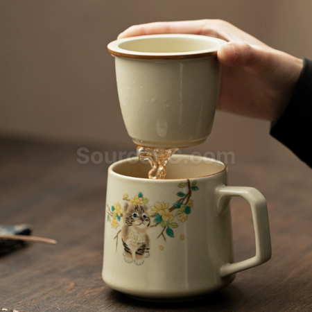 陶瓷可過濾泡茶杯