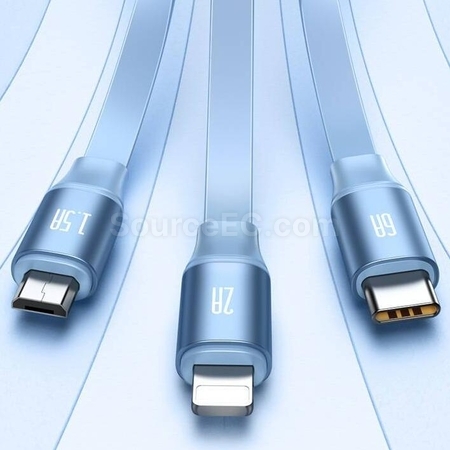 禮品訂造三合一伸縮快充充電線紀念品