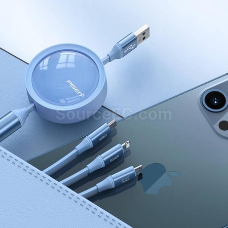禮品訂造三合一伸縮快充充電線紀念品