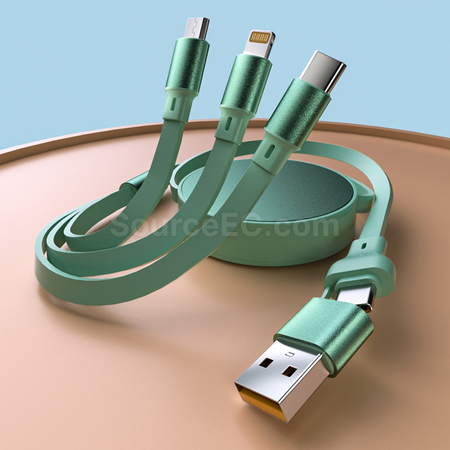 禮品訂造100W伸縮二拖三充電線紀念品