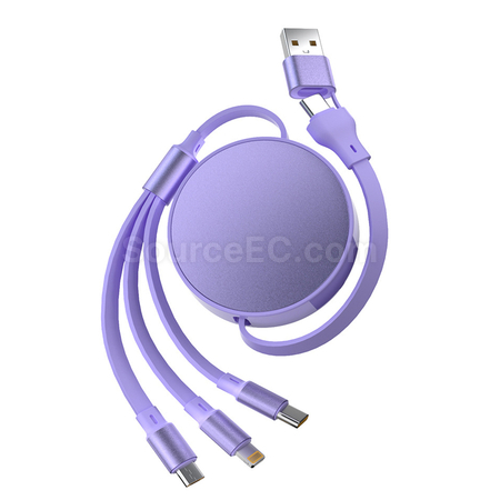 禮品訂造100W伸縮二拖三充電線紀念品