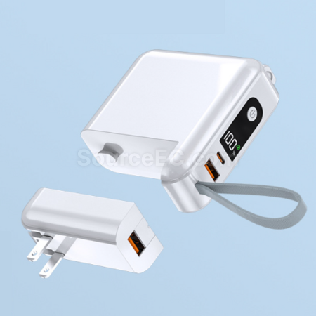 多功能三合一可拆卸插頭移動電源