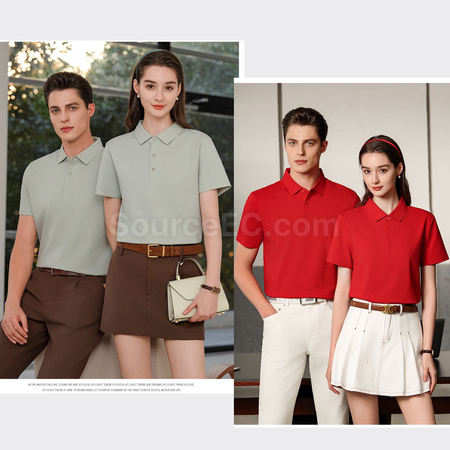禮品訂造錦棉無痕純色POLO恤紀念品