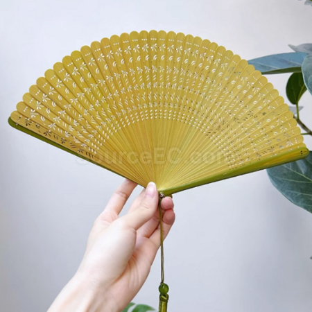 禮品訂造雕刻香木折疊扇紀念品
