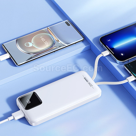 禮品訂造3C認證帶線移動電源快充紀念品