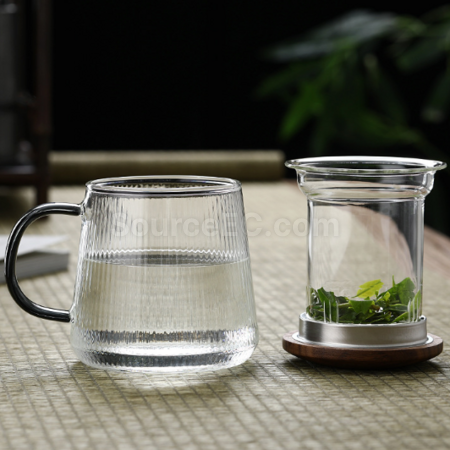 禮品訂造玻璃茶水分離泡茶杯紀念品